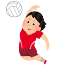 バレーボールをする人のイラスト